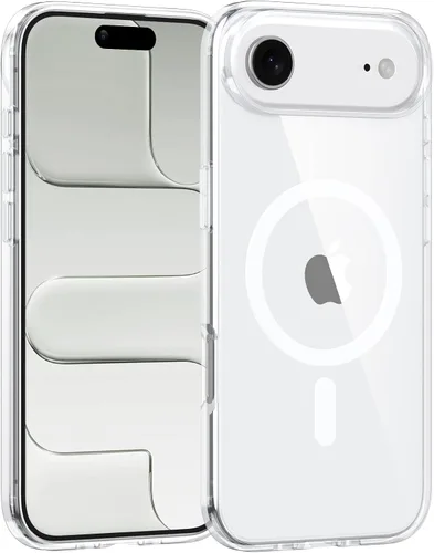 Vista 30 de Funda magnética para iPhone 13, compatible con MagSafe, protección de grado militar, parte trasera dura transparente y marco de TPU suave, funda