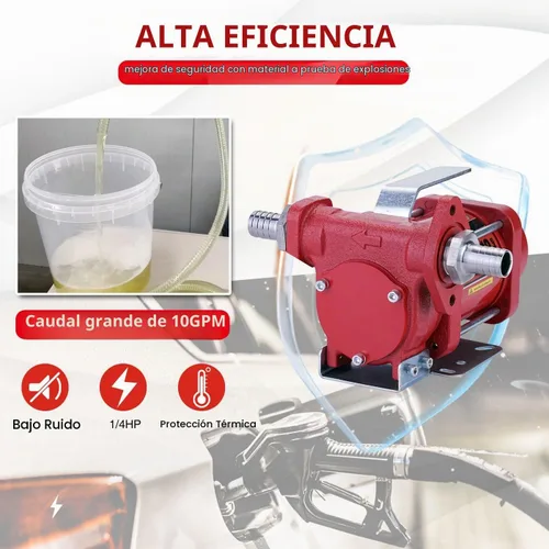 Vista 4 de TOPWAY Bomba de combustible de gasolina de 110 V CA, bomba de transferencia de aceite autocebante de 10 GPM con asa, protección contra