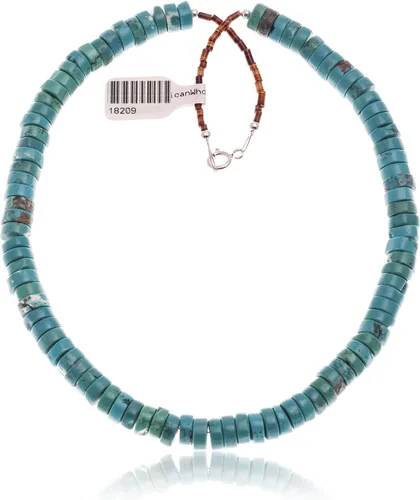 Vista 9 de $400Tag Disco de magnesita Plata Certificado Navajo Nativo Americano Collar Cadena 18209 Hecho por Loma Siiva, Metal Piedra, magnesita