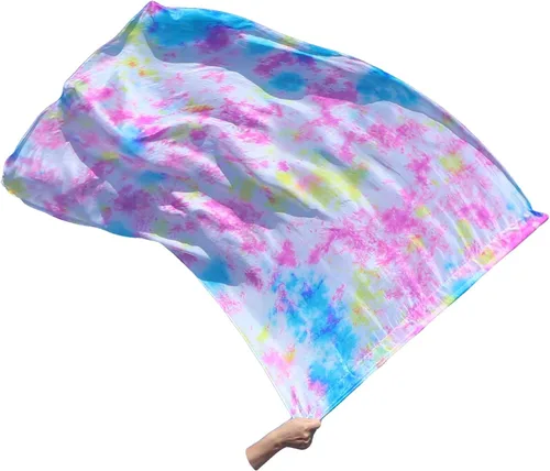Vista 15 de Winged Sirenny Banderas flexibles de alabanza porfética de adoración de danza, serpentina rectangular de 50 pulgadas (luna azul)