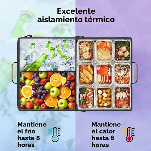 Vista 4 de Bolsa enfriadora – Suave enfriador de viaje con capacidad para 45 latas, se mantiene frío durante 8 horas y caliente durante 6 horas – Organizador