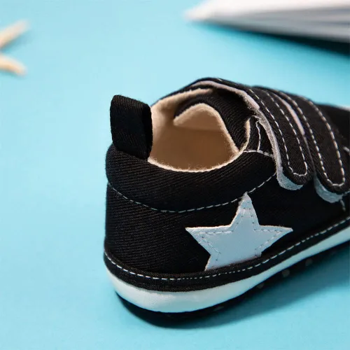 Vista 5 de Unsex - Tenis de lona para bebés y niñas, para recién nacidos, antideslizantes, suela suave, para cuna, estilo casual