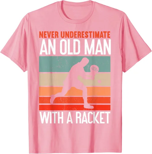 Vista 24 de Camiseta divertida de pádel "Never Underestimate An Old Man With A Racket, Negro