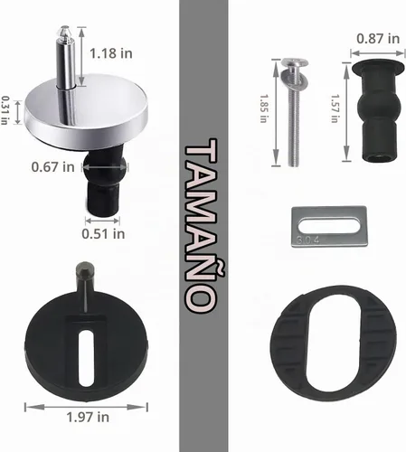 Vista 2 de MUU Kit universal de pernos para asiento de inodoro, tornillos, liberación rápida, fácil de instalar, kit de piezas de repuesto para asiento