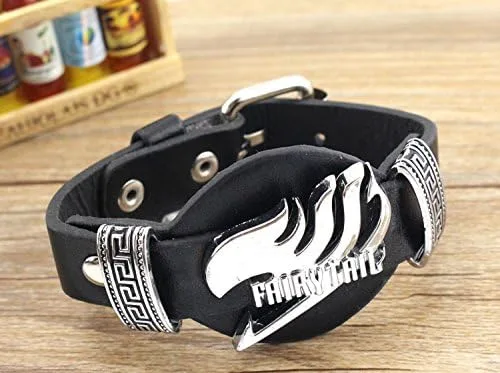 Vista 3 de Jewelry Unique Anime Series - Pulsera de piel sintética negra para hombre