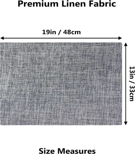 Vista 4 de Demetex - Juego de 4 manteles individuales de mesa de estilo rústico, resistentes al calor, de lino, lavables, de tela, manteles individuales