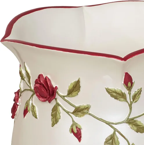 Vista 4 de Touch of Class Vining Rose Wastebasket Pearl