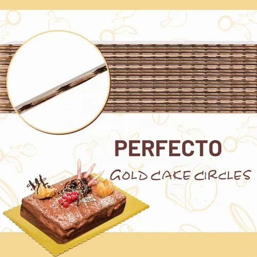 Vista 3 de Crtiin 50 tablas rectangulares para tartas de 14 x 10 pulgadas, base de postre de un cuarto de hoja, base rectangular para tartas para pizza, Dorado
