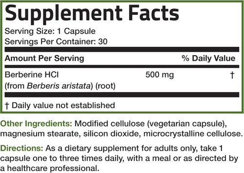 Vista 7 de Bronson Berberina como berberina HCI Berberis Aristata 500mg por cápsula vegetariana sin OMG, 30 cápsulas vegetarianas
