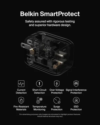 Vista 7 de Belkin Bloque de cargador USB C dual para juegos para Nintendo Switch 2 y Pro con carga rápida GaN de 65 W - Apple iPhone 17, iPad, MacBook