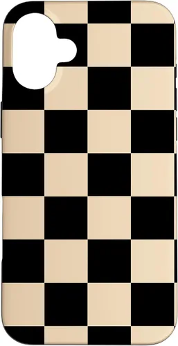 Vista 23 de Funda neutra clásica minimalista con patrón beige a cuadros para iPhone 17