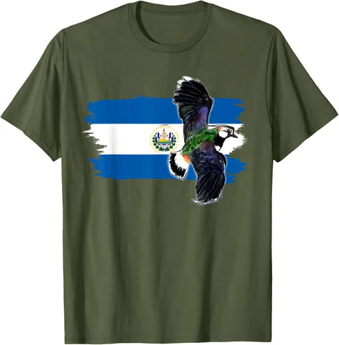 Vista 45 de Camiseta con la bandera de El Salvador, mapa de El Salvador, camiseta de Salvador para mujer, Negro