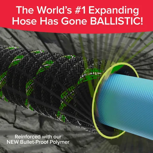 Vista 5 de Pocket Hose Ballistic Double UV 25 FT Expandable Garden Hose, Pocket Pivot