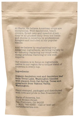 Vista 2 de Té súper antioxidante de raíz de diente de león, 15-20 porciones, bolsa con cremallera ecológica, contiene cafeína, té de hojas sueltas puro