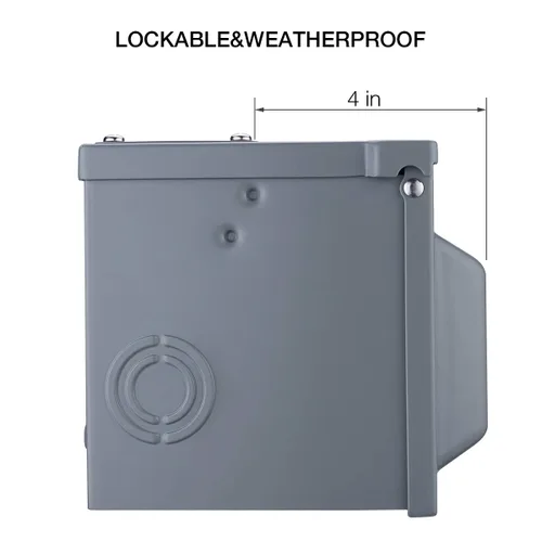Vista 6 de Miady Caja de toma de corriente para autocaravana de 50 amperios y 125/250 voltios, cerrada, con cerradura, resistente a la intemperie, panel