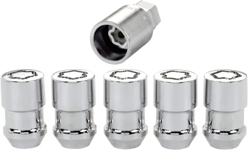 Vista 2 de McGard 24538 bloqueos para rueda de cono de asiento cromado (tamaño de rosca: 1/2 pulgada-20), juego de 5