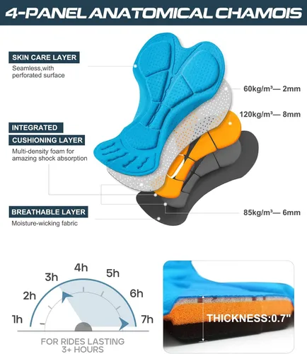 Vista 2 de Ewedoos Cycling Shorts Upgraded 4D Padded Bike Shorts with Pockets Mountain Bike Shorts Biking Bicycle Shorts for Men