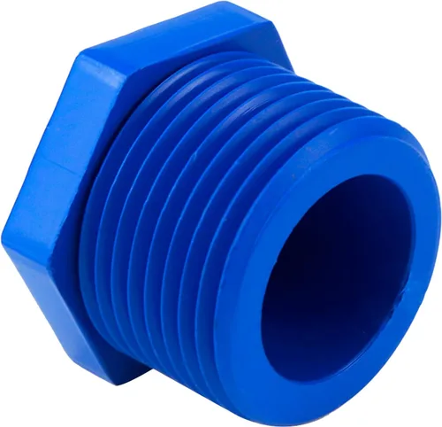 Vista 5 de Coshar - Tapones de rosca macho NPT de 1 pulgada para calentador de agua, color azul Water Heater Drain Plug, PVC Drain End Caps, Pipe Crimp