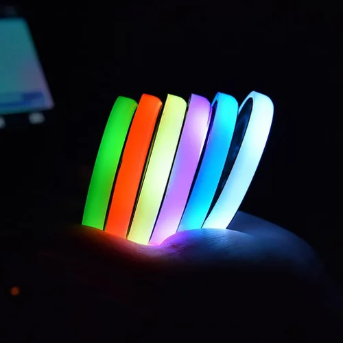Vista 7 de Luces LED para portavasos de coche, 7 colores cambiantes USB dentro