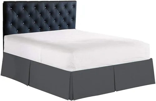 Vista 8 de Falda de cama plisada 100% algodón de 800 hilos, con volantes plisados de lujo, moderna calidad de hotel, fácil ajuste con caída a medida de 18