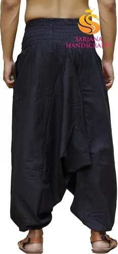 Vista 4 de SARJANA HANDICRAFTS Pantalones de harén unisex de algodón para hombre y mujer
