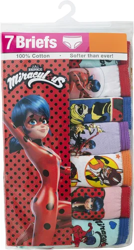 Vista 4 de Miraculous Girls' 100% Combed Cotton Ladybug Underwear in Sizes 4, 6 and 8