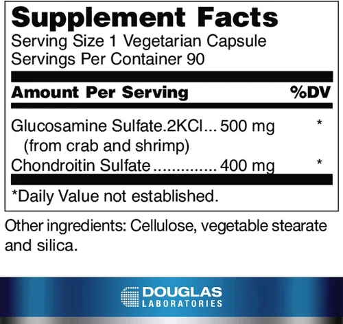 Vista 2 de Douglas Laboratories Glucosamine Plus Extra Strength Apoya la salud de los tejidos conectivos y cartílago articular 90 cápsulas