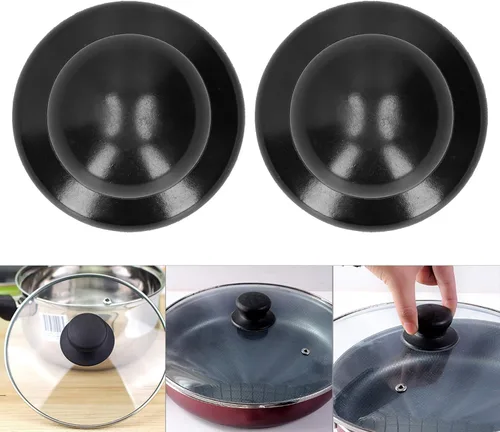 Vista 3 de 2 pomos para tapa de olla con tornillos, accesorio universal para mango de cubierta de sartén, cubierta de hervidor de cocina, perilla universal