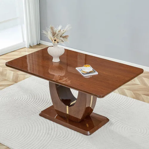 Vista 18 de JUFU Mesa de comedor de mármol sintético de 63 pulgadas para 4-6 personas, moderna mesa rectangular de cocina y comedor, mesa de MDF de aspecto