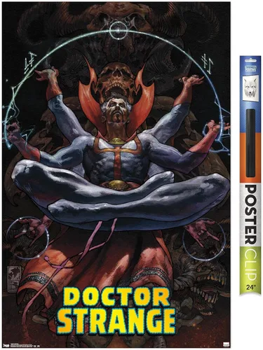 Vista 13 de Trends International Marvel Comics Doctor Strange - Póster de pared meditando, 14.725 x 22.375 pulgadas, versión enmarcada de madera de granero