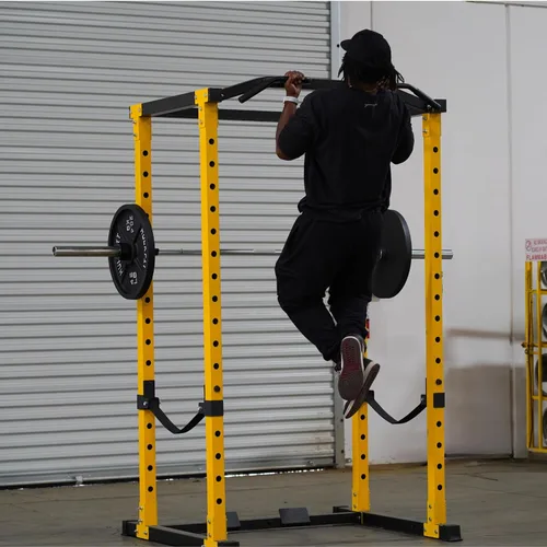 Vista 4 de HulkFit Pro Series Power Cage y accesorios de gimnasio en casa - Amarillo