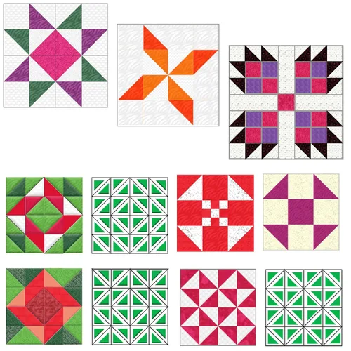 Vista 3 de guidelines4quilting costura allowance además para la mitad Square triángulos, 30,5 cm)