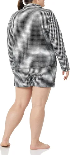 Vista 4 de Tienda Essentials Women's Lightweight Woven Flannel Pajama Set with Shorts