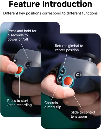 Vista 5 de MOVMAX Control remoto inalámbrico para DJI Osmo Pocket 4/3/2, soporte de teléfono Magsafe con joystick efecto Hall, batería de larga duración