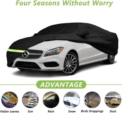 Vista 3 de YIXIN Funda impermeable de automóvil para Mercedes Benz Clase C C250 C300 C350 C400 C450 C63 AMG Sedan 190T 2008-2026, ajuste personalizado, correa