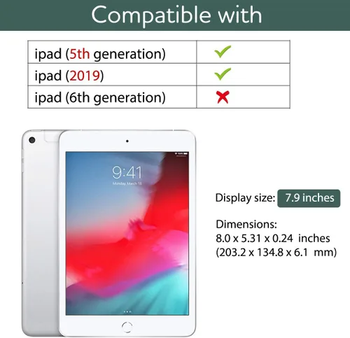 Vista 2 de SURITCH Funda para iPad mini 4/iPad mini 5, [Protector de pantalla integrado] [Soporte para lápiz] Funda protectora de cuerpo completo con función