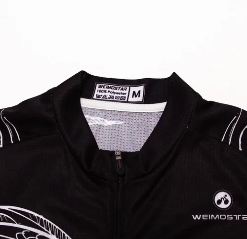 Vista 4 de Maillot de ciclismo para hombre, manga corta, ropa de bicicleta, tira antideslizante, cremallera completa, reflectante en la noche