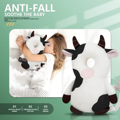 Vista 5 de Mochila con protector de cabeza para bebé caminante, mochila ajustable con protección para la cabeza del bebé para la seguridad del aprendizaje
