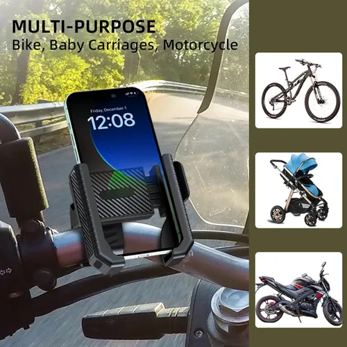 Vista 7 de Soporte de teléfono para bicicleta, soporte de motocicleta, [bloqueo 1S] abrazadera para manillar de bicicleta, soporte de teléfono celular