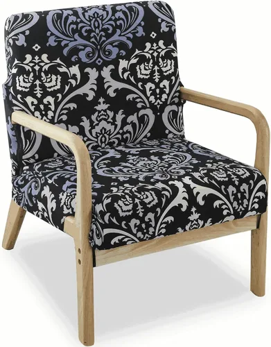 Vista 11 de Deisy Dee Funda para silla moderna de mediados de siglo impresa, Fundas elásticas para sillón de lectura, fundas tapizadas para sillas de sala Negro