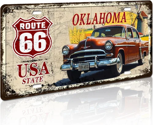 Vista 14 de Texas Route 66 - Letrero decorativo para placa de matrícula vintage de Estados Unidos, 12 x 6 pulgadas
