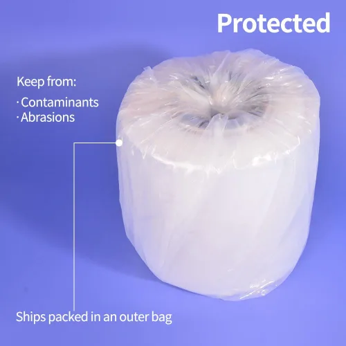 Vista 5 de Rollo de Tubo de Polietileno Ghims, Bolsas de Tubo de Polietileno Planas, Polietileno de Grado Alimentario, Solución de Embalaje de Bolsas