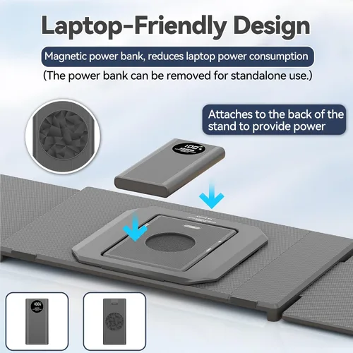 Vista 4 de KEFEYA - Extensor de pantalla para laptop de 15.6 pulgadas, 1 cable de conexión, extensor triple de monitor de laptop con banco de energía
