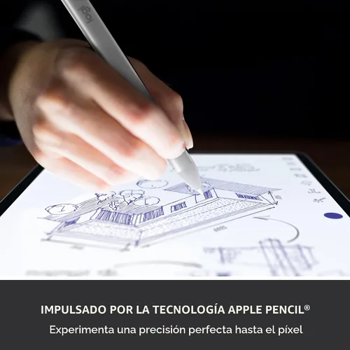 Vista 2 de Logitech Crayon - Lápiz digital para iPad, solo compatibilidad con puerto USB C, color plateado Featuring Apple Pencil technology, no lag