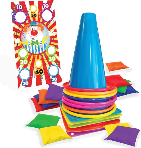 Vista 9 de Nuevo lanzamiento de anillos de rebote - Carrera de obstáculos 4 en 1 y juegos de carnaval para niños - Actividades divertidas en el patio trasero