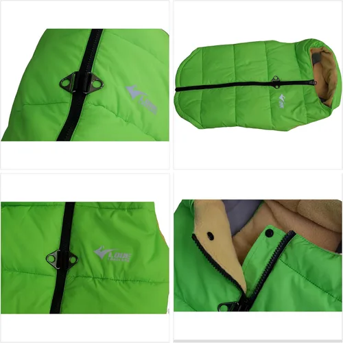 Vista 3 de Chaleco de invierno para perro, impermeable, resistente al viento, con forro polar supercálido, con cierre de cremallera suave para perros pequeños