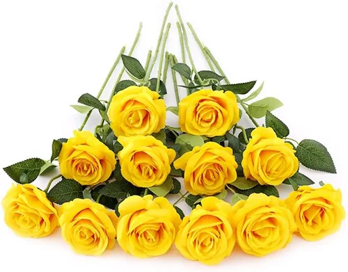 Vista 22 de Laelfe 12 PCS Flores Artificiales Rosas Negras, Flores de Seda Falsas de Tallo Largo Rosa Artificial para Decoraciones de Halloween Hogar Boda Negro