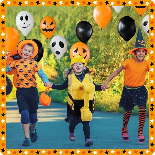 Vista 2 de Halloween Digger Ride on Disfraz infantil amarillo 3D Bulldozer