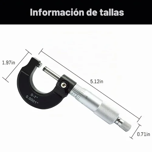 Vista 2 de Micrómetro exterior, parada de trinquete, tuerca de bloqueo 0-1 "/ 0.0001 "Herramienta maquinista de precisión, precisión 0.0001
