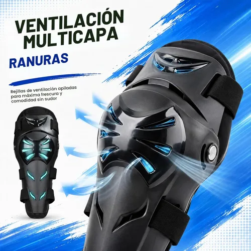 Vista 5 de GES Rodilleras para motocicleta – 4 rodilleras para adultos/coderas de motocicleta/almohadillas ajustables para rodilleras, protectores de codo